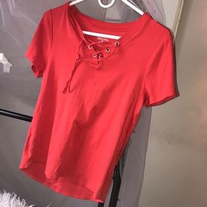 Red Tie up Tee
